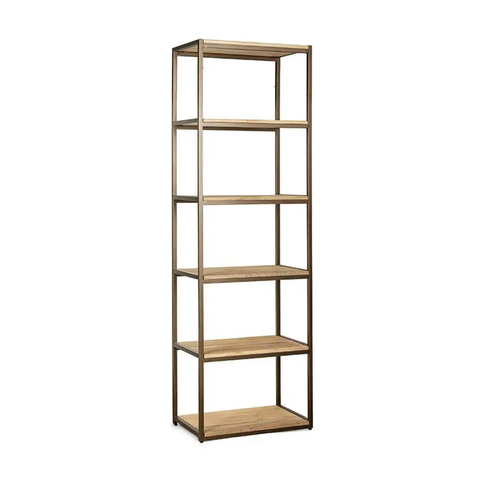Nkuku Marjori Narrow Mango Wood & Iron Standing Shelves